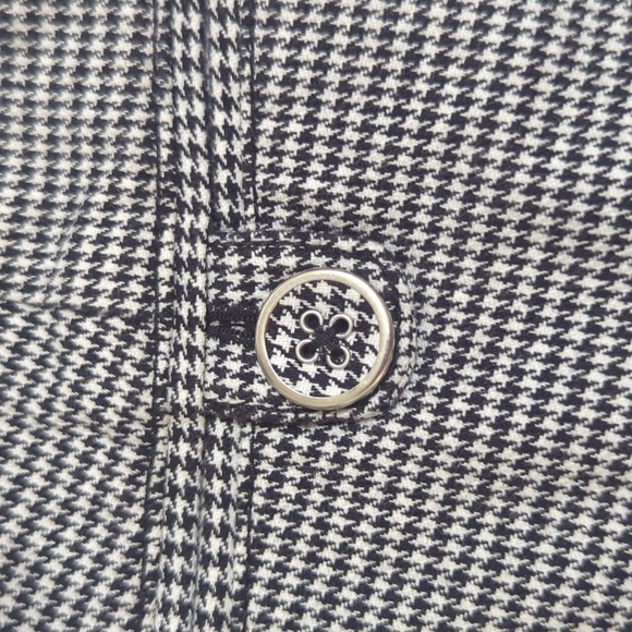 LOFT Marisa Houndstooth Crop Pants, Color Black/White Size 6 - Picture 12 of 14